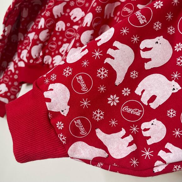 NWT Wildfox Coca-Cola Coke Polar Bear Orange Red Sweatshirt XL Novelty Holiday - Picture 3 of 7